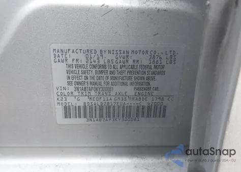 2019 Nissan Sentra Sv z USA, uszkodzony, nr VIN 3N1AB7AP3KY300081